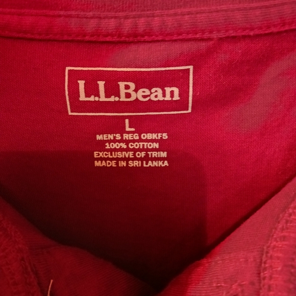 L.L. Bean Mens L Cotton Long Sleeve Shirt EUC Maroon - Picture 2 of 8